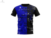 T-Shirt Sportif Felet RN3602 Bleu et Noir - Confort Optimal pour Badminton, Tailles S à XL - DC.SPORTS
