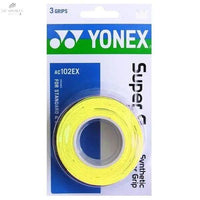 Surgrip YONEX AC102EX Jaune - Adhérence Exceptionnelle pour Badminton/Squash, Blister de 3 - DC.SPORTS